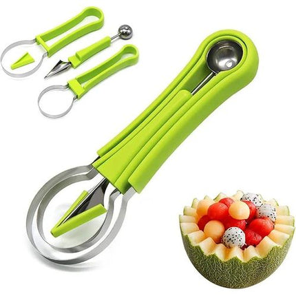 Melon Scoop & Fruit Baller Set - 4-in-1 Kitchen Tool