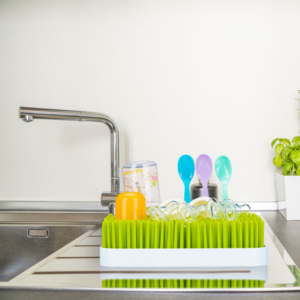 Kitchen Dish Drainer Rack - Baby Bottle Drying Rack with Fun Grass Design