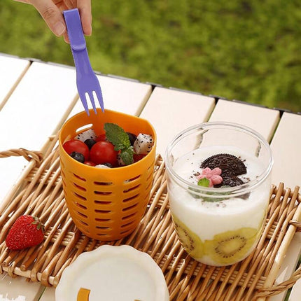 Salad & Fruit on-the-go - Portable Cup with Draining