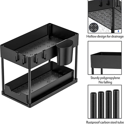 Under Cabinet Storage Organizer - Multi-Purpose Pull-Out Organizer for Kitchen & Bathroom