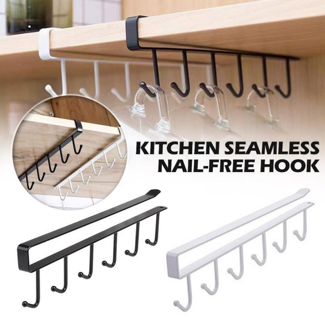 Multifunction Kitchen Mug Rack - 6 Hooks