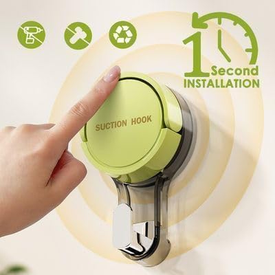 Powerful Suction Cup Hooks - Kitchen & Bathroom Hanging Solution