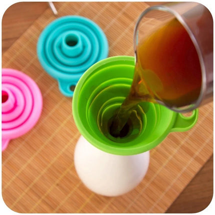 Collapsible Kitchen Funnel - Food Grade Silicone, Easy to Use and Store