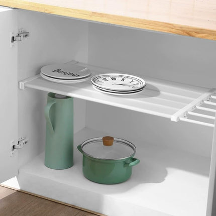 Extendable Punch-Free Closet Storage Rack – Adjustable Wardrobe Shelf & Tension Rod