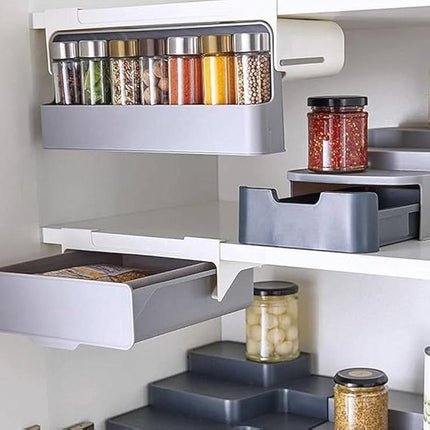 Hanging Spice Rack Organizer - Pull Out Under Cabinet Storage