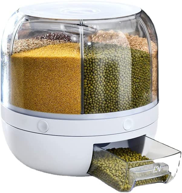 Airtight Rotating Rice Dispenser – Moisture-Proof Grain & Cereal Storage Box