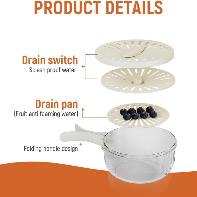 Collapsible Multifunctional Fruit Storage & Drainable Wash Container