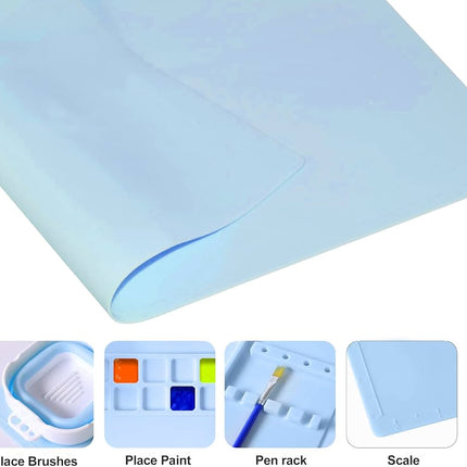 Non-Stick Silicone Art Mat for Resin Casting – Foldable Cleaning Cup & Measurement Guide