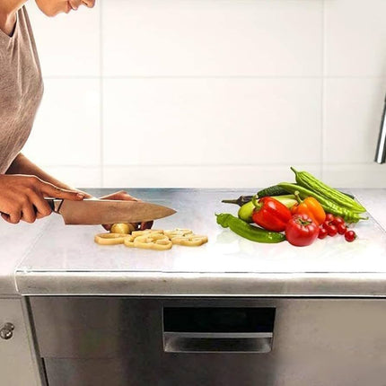 Large Clear Acrylic Cutting Board with Counter Lip – Non-Slip Transparent Kitchen Chopping Board