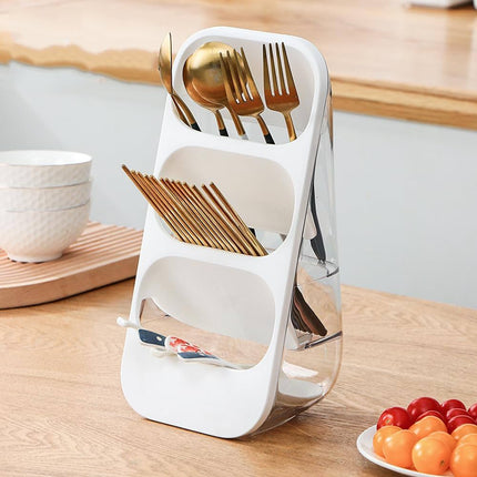 Multi-Functional Cutlery & Knife Holder – Drainage Storage Box for Spoons and Forks