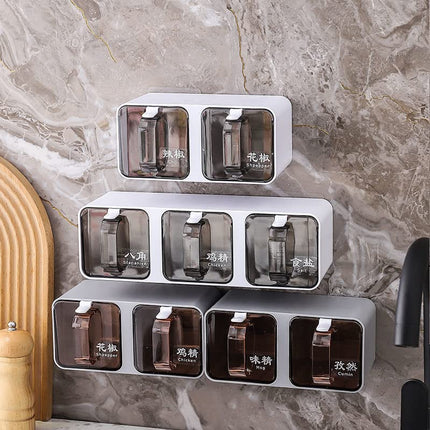 Wall Hanging Multi-Grid Spice Box – Kitchen Seasoning Organizer for Spices
