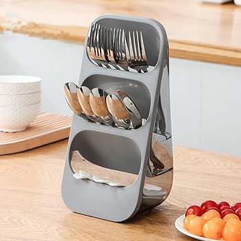 Multi-Functional Cutlery & Knife Holder – Drainage Storage Box for Spoons and Forks