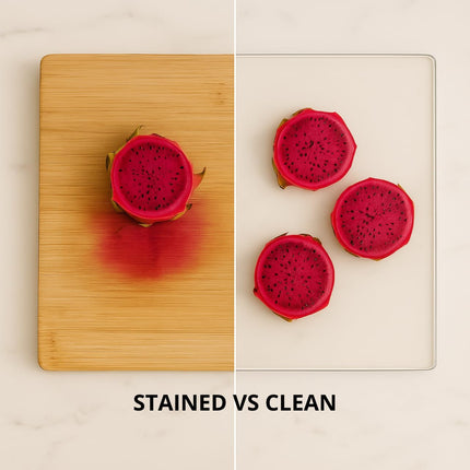 Large Clear Acrylic Cutting Board with Counter Lip – Non-Slip Transparent Kitchen Chopping Board