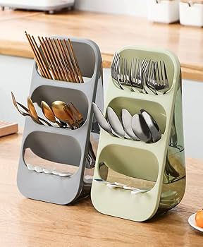 Multi-Functional Cutlery & Knife Holder – Drainage Storage Box for Spoons and Forks