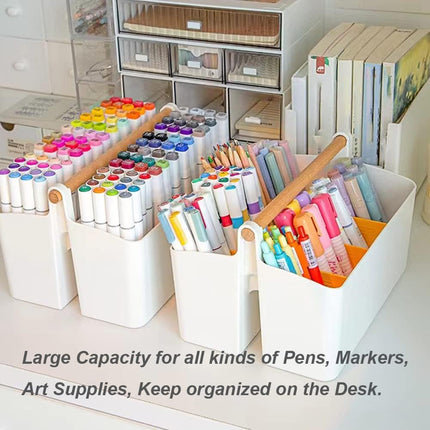 Desk Art Caddy with Dividers -Portable, Adjustable Bin for Desk & Studio