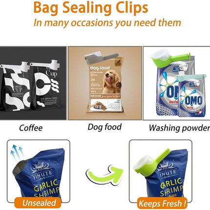 Food Storage Bag Clips with Pour Spout – Reusable Cap Sealers