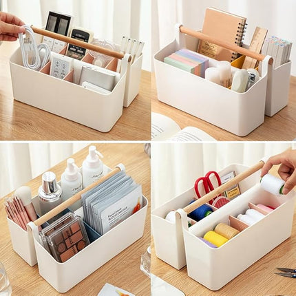 Desk Art Caddy with Dividers -Portable, Adjustable Bin for Desk & Studio