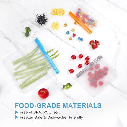 Leakproof Eco-Friendly Reusable Bags for Food Storage & Marinating