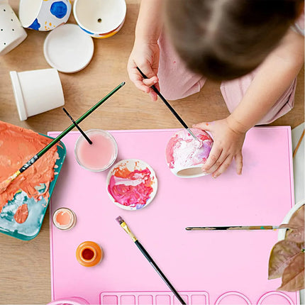 Non-Stick Silicone Art Mat for Resin Casting – Foldable Cleaning Cup & Measurement Guide