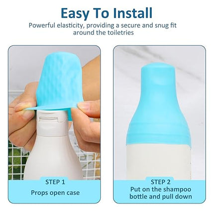 4 Pieces Silicone Travel Bottle Covers for Toiletries - Durable & Waterproof