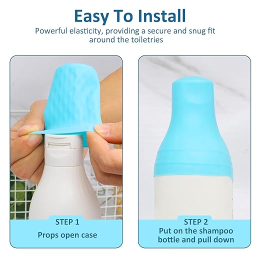 4 Pieces Silicone Travel Bottle Covers for Toiletries - Durable & Waterproof