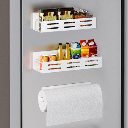 Wall‑Mounted Magnetic Spice Rack & Paper Towel Holder – Stylish Kitchen Storage Solution