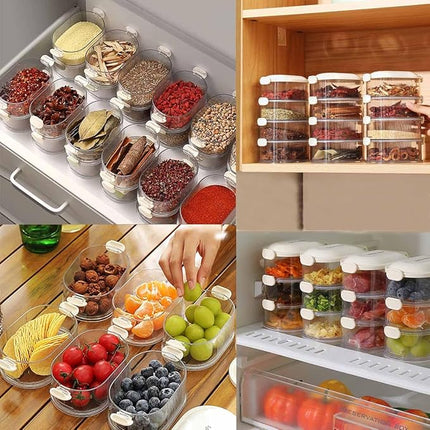 4 Layer Air-Tight Spice & Food Containers - Leakproof & Freezer Safe