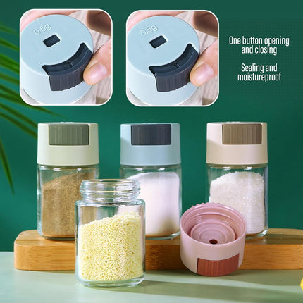 Glass Measure Spice Bottle for Kitchen - For All Spices, Seasoning Made Easy