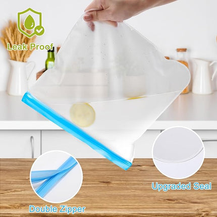Leakproof Eco-Friendly Reusable Bags for Food Storage & Marinating