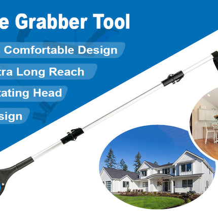 Folding Reacher Tool with 360° Rotating Jaw plus Magnet - Pick Up Without Bending