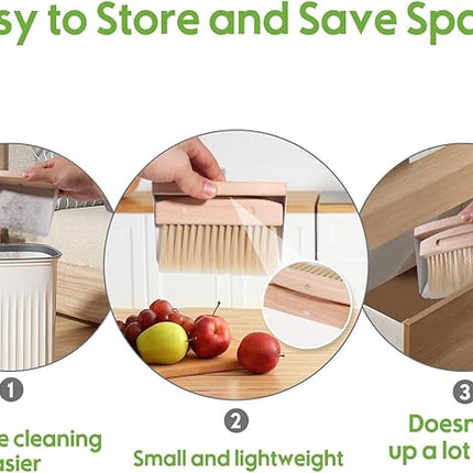 Mini Sweeping Set - Wooden Brush, Metal Dustpan, Compact Design