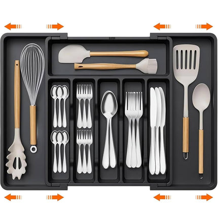 Expandable Drawer Utensil Tray - Silverware & Flatware Organizer