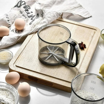 Fine Mesh Flour Sifter - Multifunctional Hand Press Design for Baking & Kitchen Use