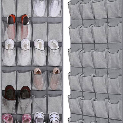 Dual-Sided Wardrobe Organizer - Mesh Pockets, Rotating Hanger & Over-the-Door Storage