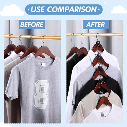 Space-Saving Cascading Hanger Links for Clothes & Wardrobe Organization