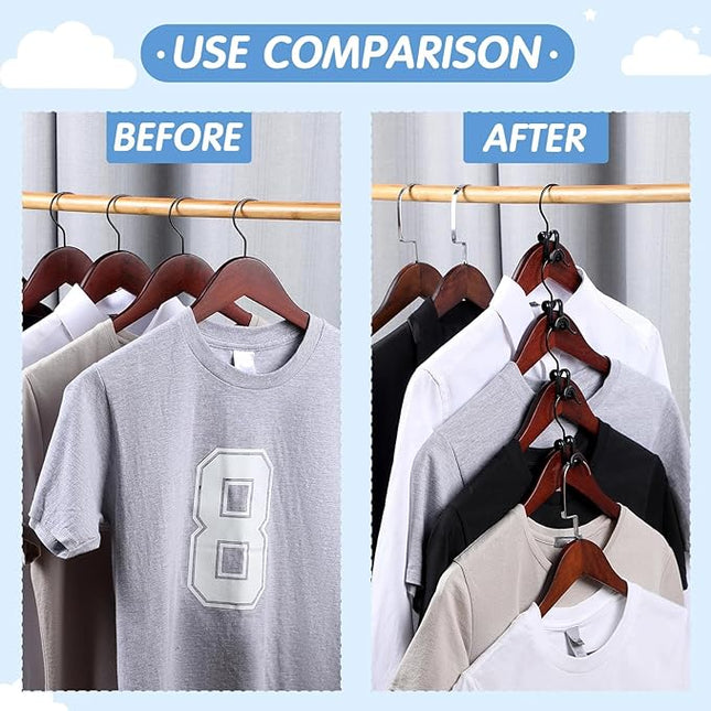 Space-Saving Cascading Hanger Links for Clothes & Wardrobe Organization