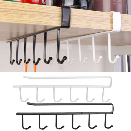 Multifunction Kitchen Mug Rack - 6 Hooks