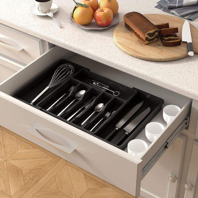 Expandable Drawer Utensil Tray - Silverware & Flatware Organizer