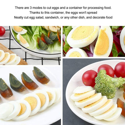 Multi‑Function Egg Slicer – Stainless Steel Cheese, Veggie & Fruit Cutter, 3 Slice Modes