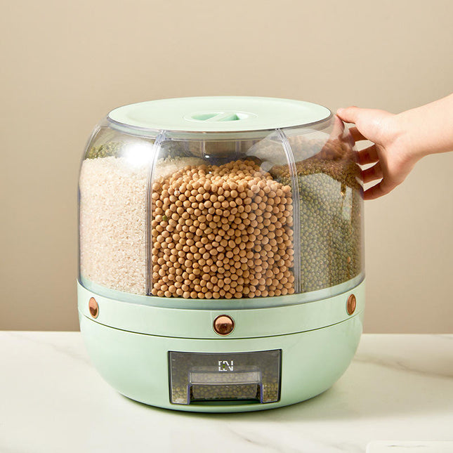 Airtight Rotating Rice Dispenser – Moisture-Proof Grain & Cereal Storage Box