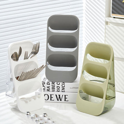 Multi-Functional Cutlery & Knife Holder – Drainage Storage Box for Spoons and Forks