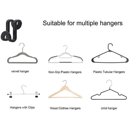 Space-Saving Cascading Hanger Links for Clothes & Wardrobe Organization
