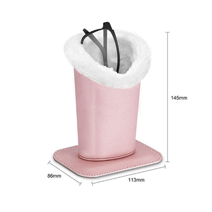 Plush Leather Glasses Holder - Protective Eyeglass Stand