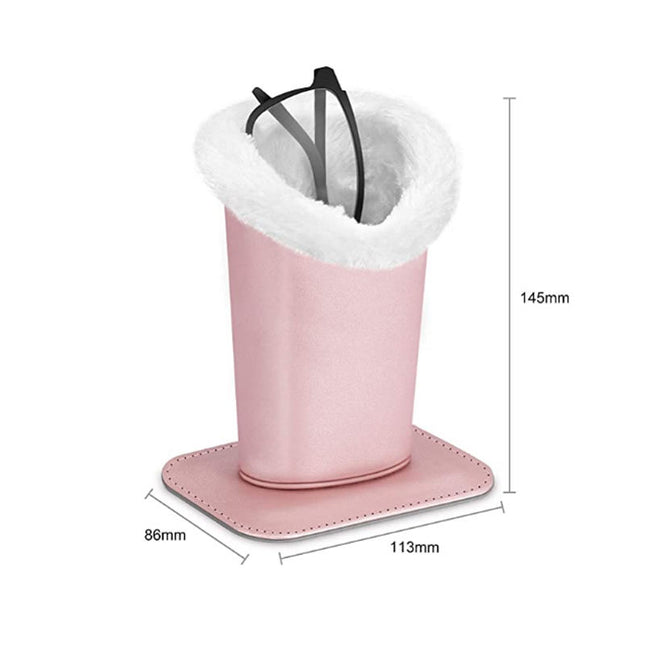 Plush Leather Glasses Holder - Protective Eyeglass Stand