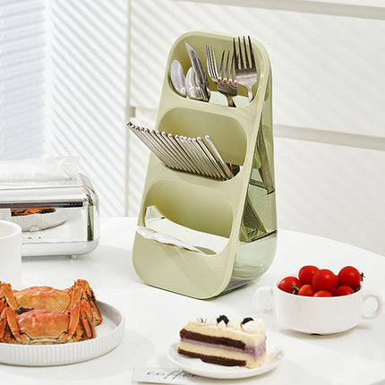Multi-Functional Cutlery & Knife Holder – Drainage Storage Box for Spoons and Forks