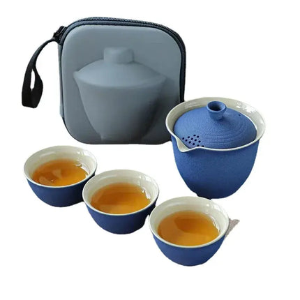 Chinese-Style Travel Tea Set - Teapot, Cups, & Infuser in One