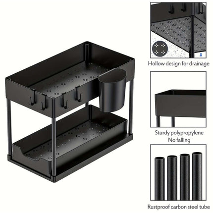 Under Cabinet Storage Organizer - Multi-Purpose Pull-Out Organizer for Kitchen & Bathroom