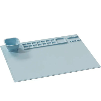 Non-Stick Silicone Art Mat for Resin Casting – Foldable Cleaning Cup & Measurement Guide
