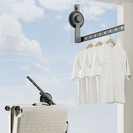 No-Drill Suction Cup Clothes Drying Rack - Folding & Portable