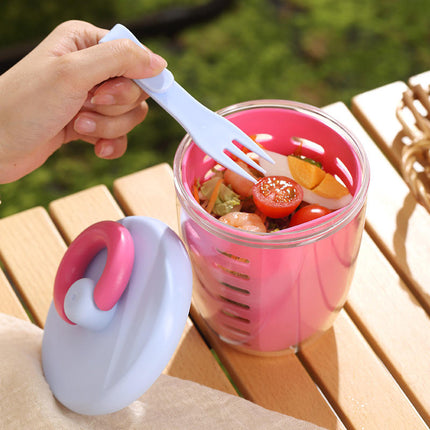 Salad & Fruit on-the-go - Portable Cup with Draining